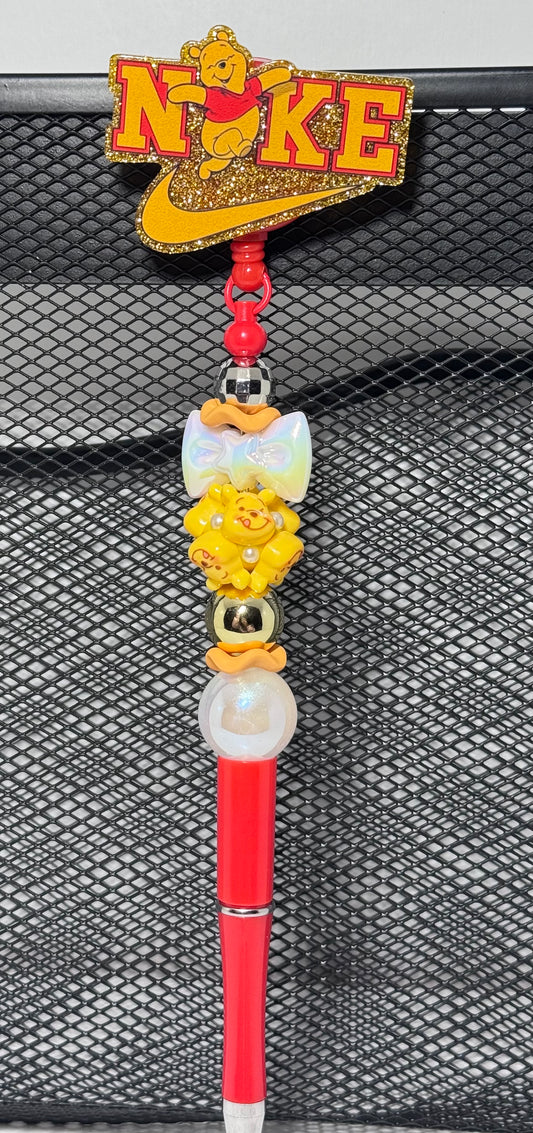Beaded Badge Reel with pen💖